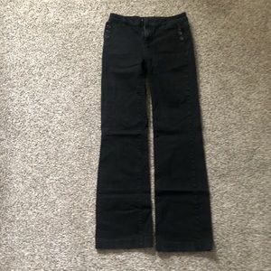 Women low rise black bootcut jeans